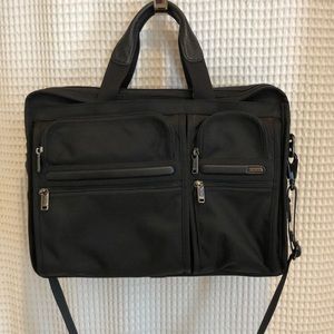 TUMI Black Ballistic Nylon Expandable Briefcase